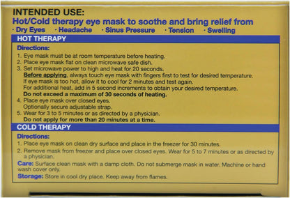 Oasis Rest & Relief® Reusable Hot and Cold Eye Mask – Microwavable Warm Eyelid Compress & Cooling Mask for Soothing Daily Eye Hygiene & Comfort (OM8000)