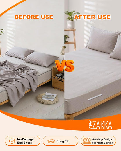 eZAKKA 8PCS Adjustable Replacement Strips for Bed Sheet Holder | Bed Sheet Straps Compatible with Most Bed Lock Sheet Holders，Cuttable sheet locks for fitted sheets
