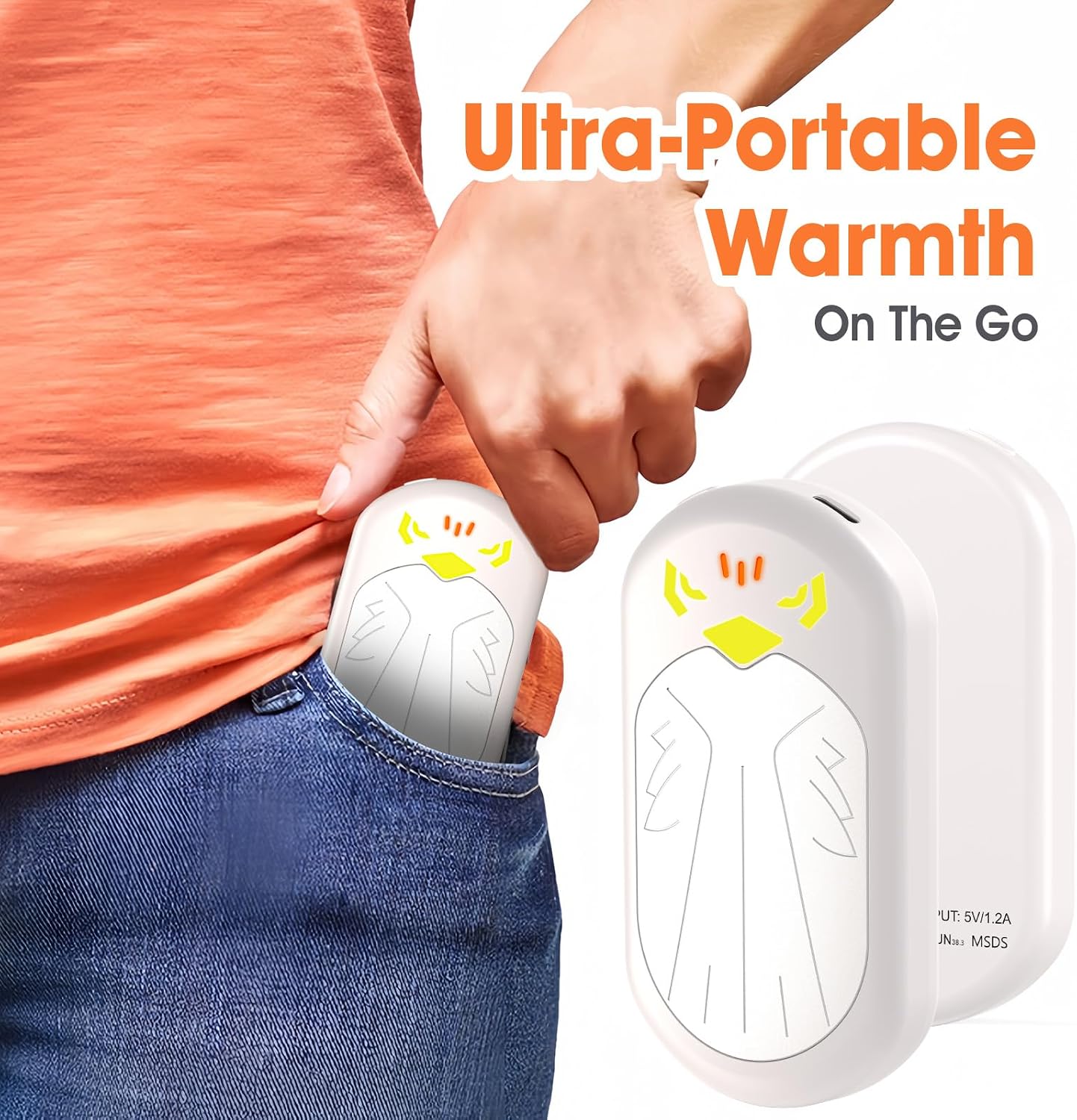 Hotdot Hand Warmers Rechargeable with Gift Box, for Men Women, 2 Pack Fast Heating Electric Hand Warmer, Portable Hot Hands Handwarmers for Outdoors, Golf, Hunting, Camping Ivory