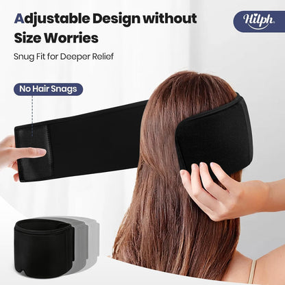 Hilph Adjustable Migraine Relief Cap, Headache Hat with Thickened Gel | Reusable, Flexible Gel, 360° Cold Compression Therapy Wrap for Tension, Stress, Sinus & Hangover Relief, Gift for Women Men