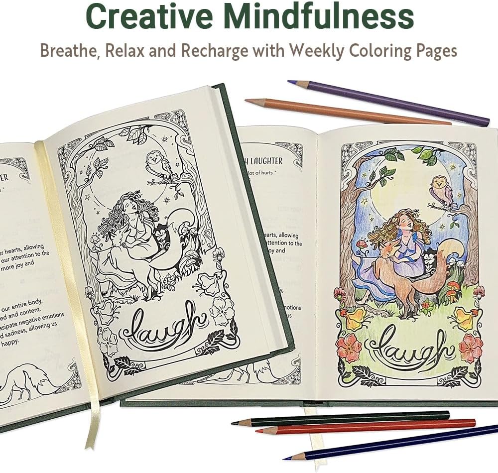Gratitude Journal for Women with Guided Daily Prompts, Goal Setting & Habit Tracker—90-Day Mindfulness & Self-Care Journal with Relaxing Coloring Pages for Mood, Mindset & Sobriety Support (Hardcover)