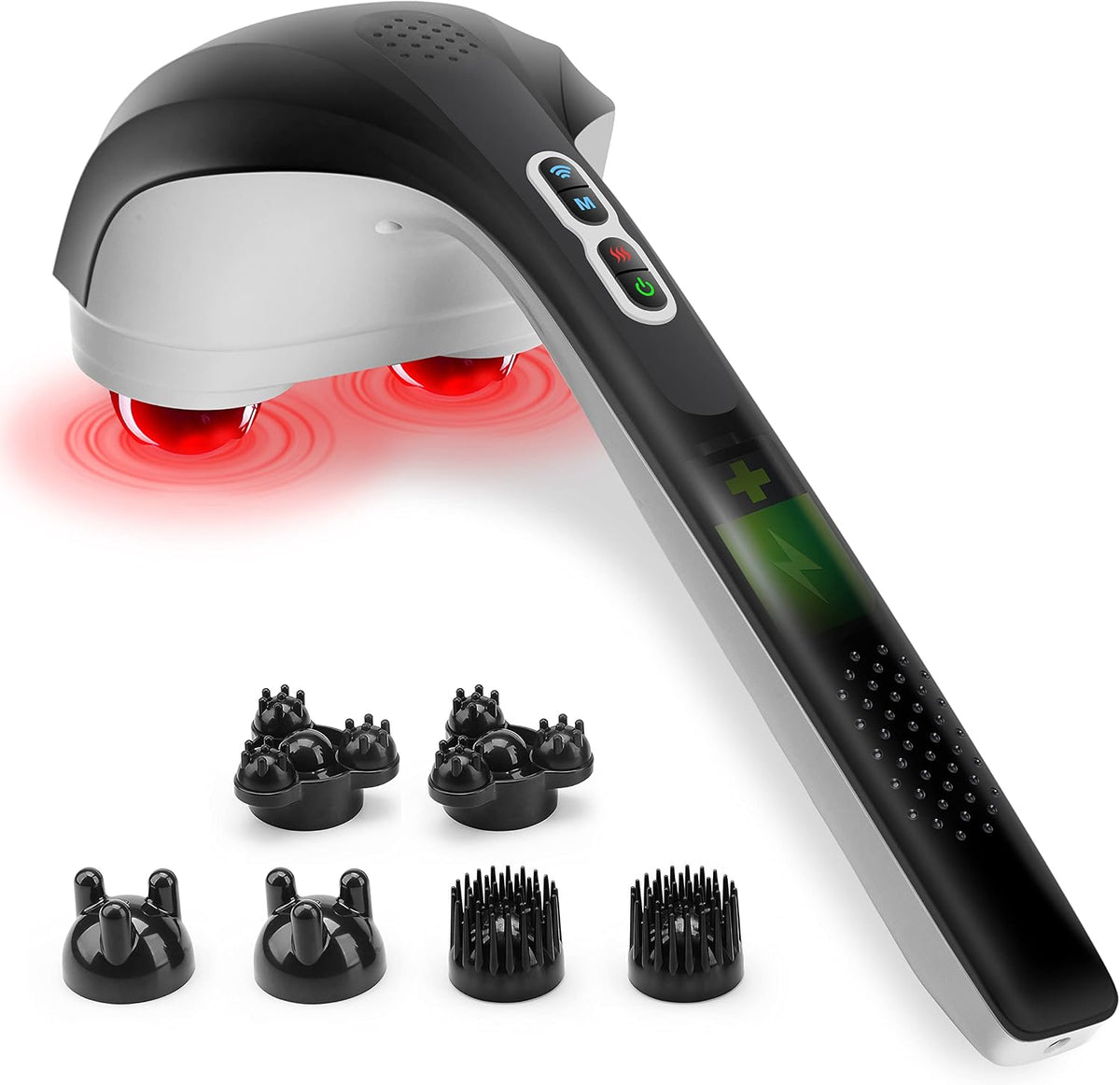 Snailax Cordless Handheld Back Massager with Heat, Percussion, Rechargeable