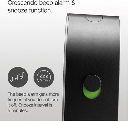 Braun Classic Analogue Alarm Clock with Snooze and Continuous Backlight, Quiet Quartz Movement, Crescendo Beep Alarm in White, Model BC22W.