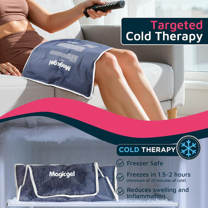 Magic Gel Leg Ice Pack - Professional Cold Therapy - Wrap Around Shin Ice Packs - Full Leg Ice Pack Wrap Around Entire Leg - Cool Down Your Legs Shins Hamstrings - Ice Packs Sleeve