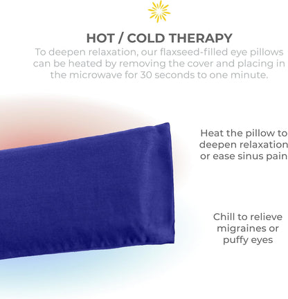 4-Pack Unscented Sateen Eye Pillows, Low-Luster, 9’’ x 4’’ Flaxseed Weighted Eye Mask for Sleeping, Hot or Cold Therapy for Relaxation, Migraine, and Headache, Assorted