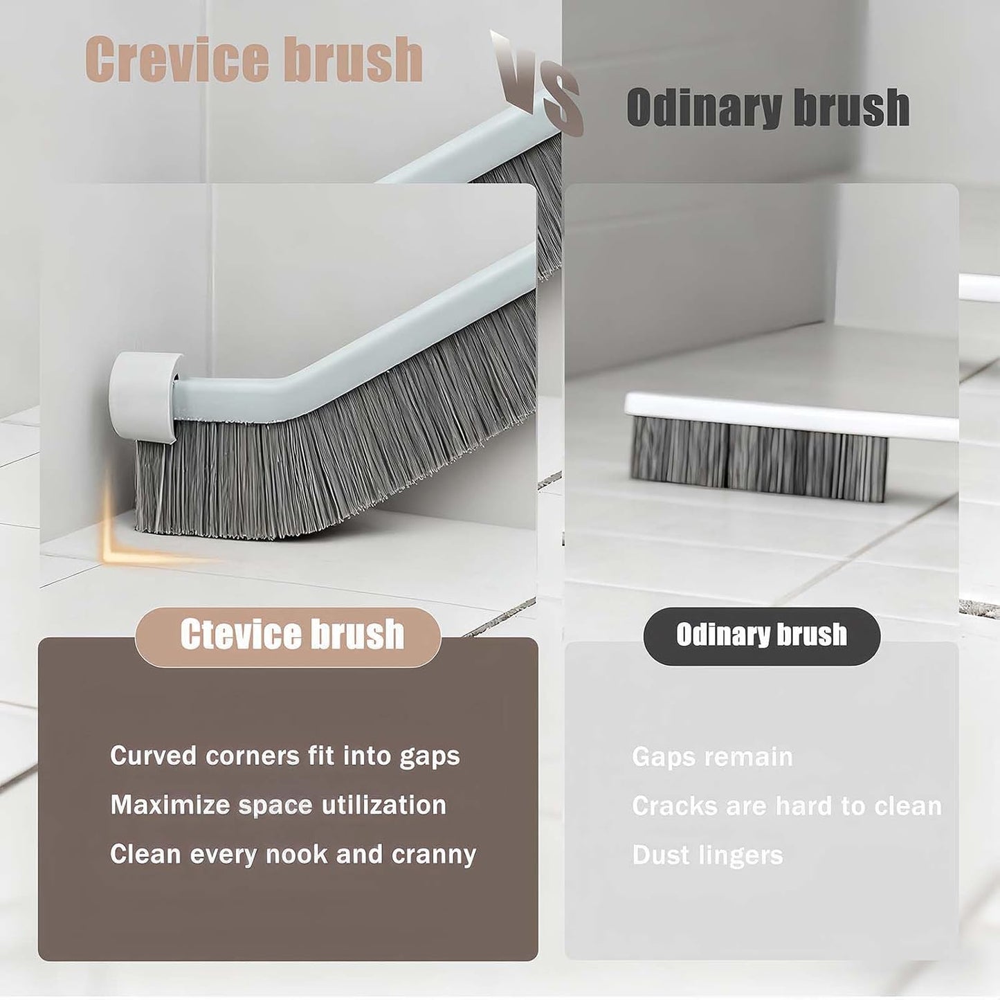9-Piece Commercial-Grade Crevice Cleaning Brush Set, Ultra-Stiff Heavy-Duty Gap Scrubber Tools for Bathroom Grout, Window Tracks & Auto Detailing, Zero Cross-Contamination Arsenal