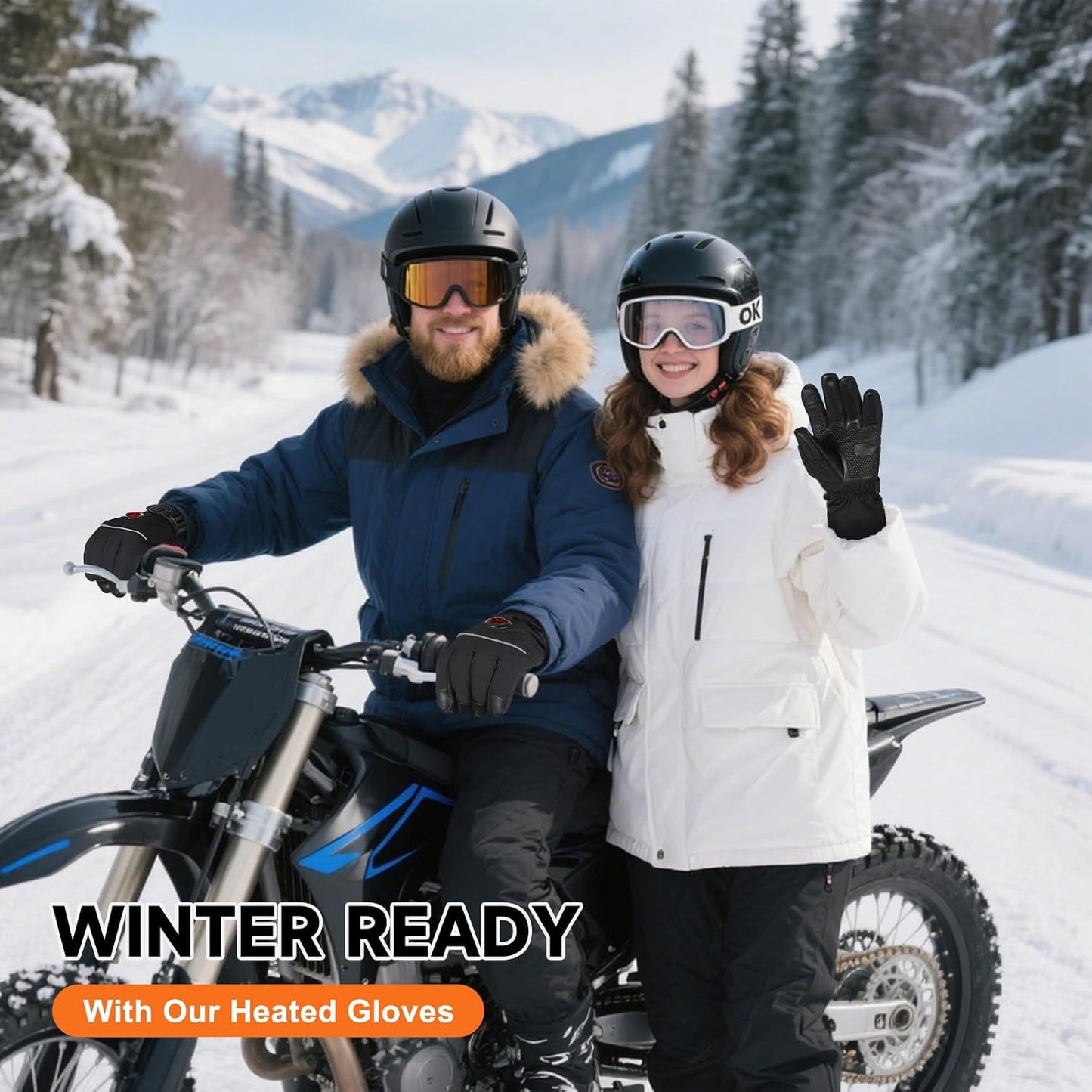 Heated Gloves, 5V 6000mAh Rechargeable Heated Gloves for Men Women, Waterproof & Upgrade Non-Slip Electric Heating Glove for Motorcycling, Hunting, Skiing, Outdoor Work