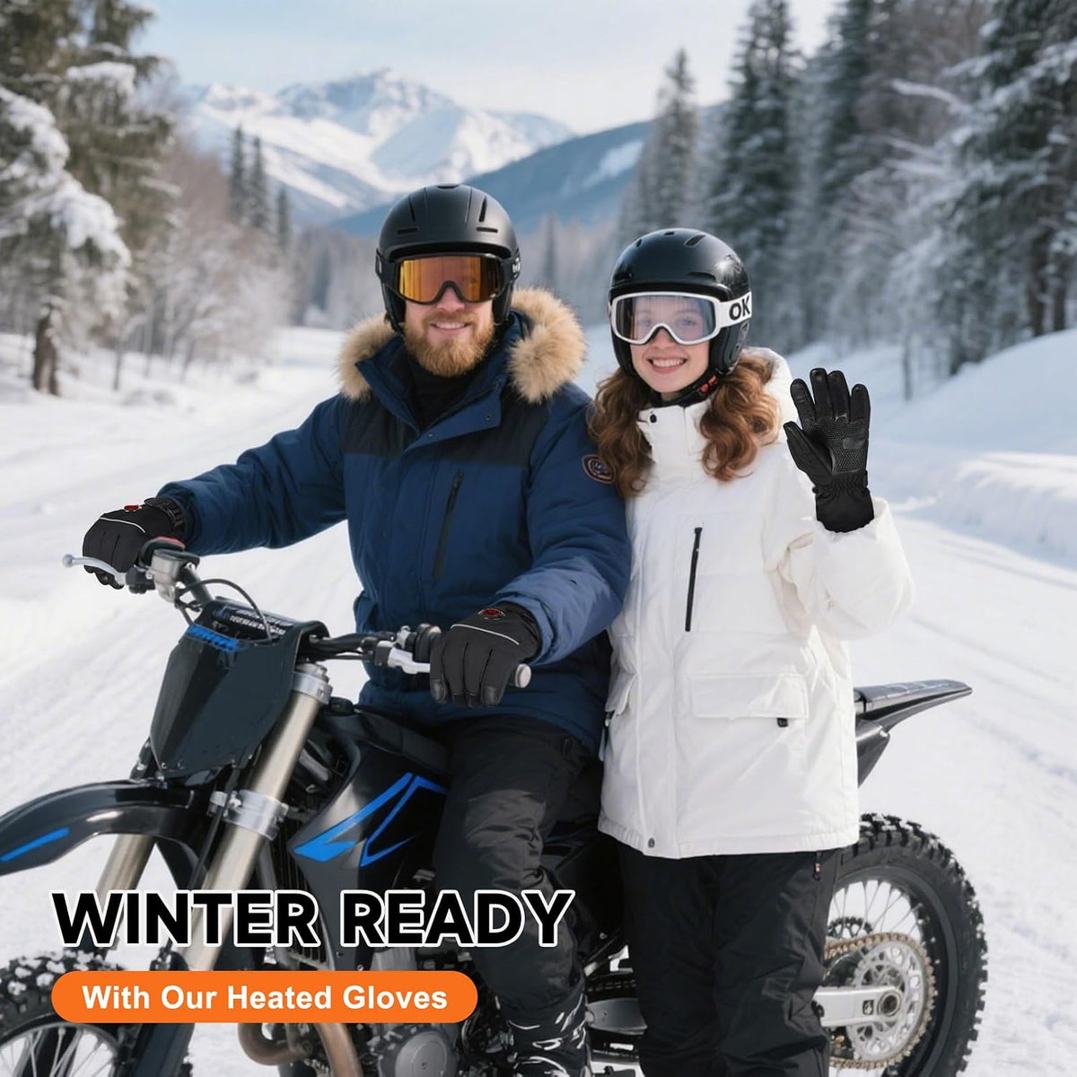 Heated Gloves, 5V 6000mAh Rechargeable Heated Gloves for Men Women, Waterproof & Upgrade Non-Slip Electric Heating Glove for Motorcycling, Hunting, Skiing, Outdoor Work