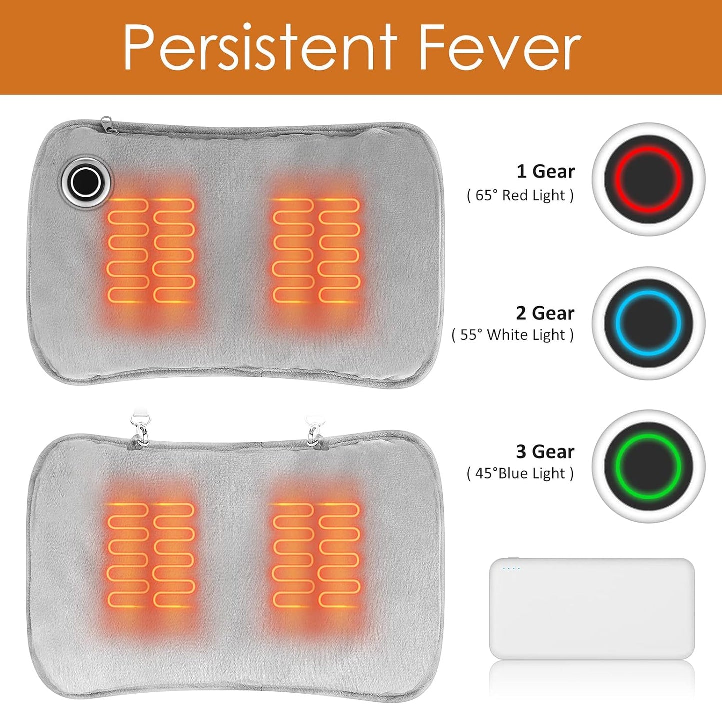Hand Warmers Rechargeable, Portable Graphene Heated Gloves Handwarmers Bag with 10000MAH Power Bank&3 Heat Modes, Fast Electric Heating Pad Pouch for Women,Kids, Hunting,Camping