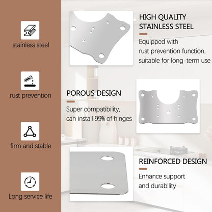 Metal Hinges Repair Fixing Plates with Screw for Kitchen Cupboard Door | Cabinet Hinge Repair Plate, Hinge Repair Board With screws 10-Pcs