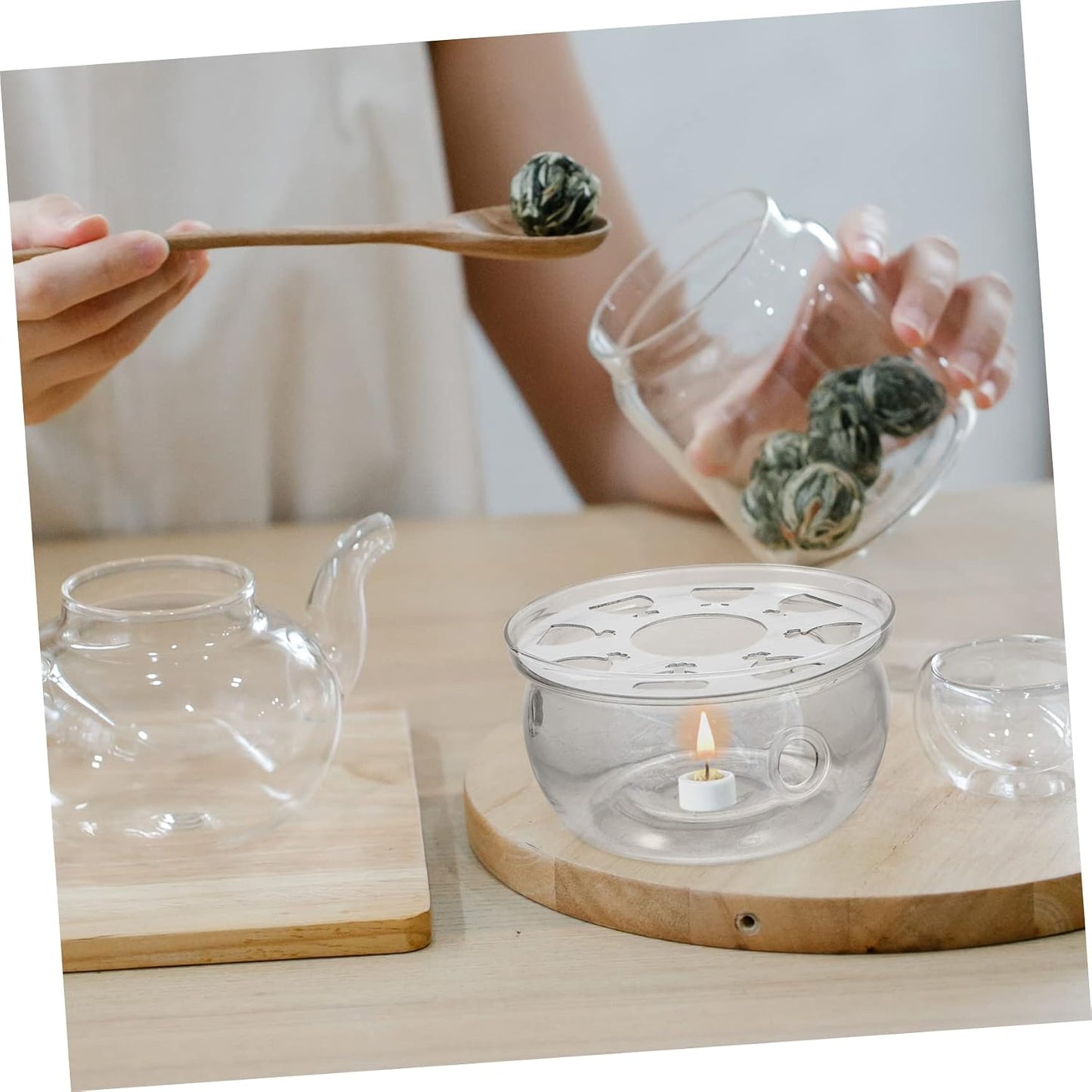 Cabilock Teapot Warmer Stand for Tea Kettle Heater Base Dish Warmer Teapot Trivet