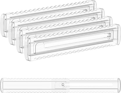 4 Pack 4" High Drawer Dividers for Clothes, 10.2"-16.5" Expandable | Dresser Drawer Organizers, Adjustable Plastic Clear Drawer Separators for Kitchen, Baby Clothing, Socks & Underwear Storage