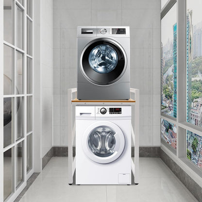 Washer Dryer Stacking Rack Stand, 25.6" Wide Over the Washer and Dryer Storage Shelf, Heavy Duty Washing Machine Shelf with Height Adjustable Shelves for Laundry Room, Bathroom, 661lbs Load Capacity