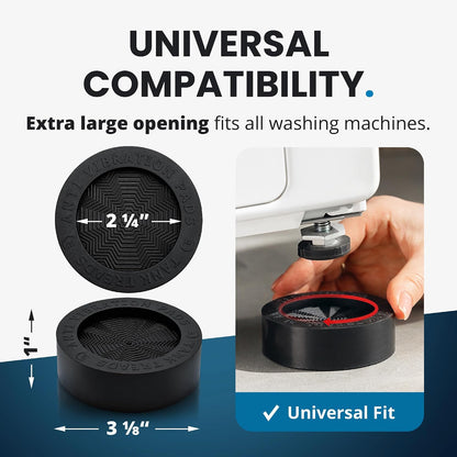 Anti Vibration Pads for Washing Machine with Tank Tread Grip™ XL | 4 Pack + Level | Stops Washer Dryer from Moving, Protects Floor | Rubber Antivibration Feet Stabilizer for Leveling Washer Machine