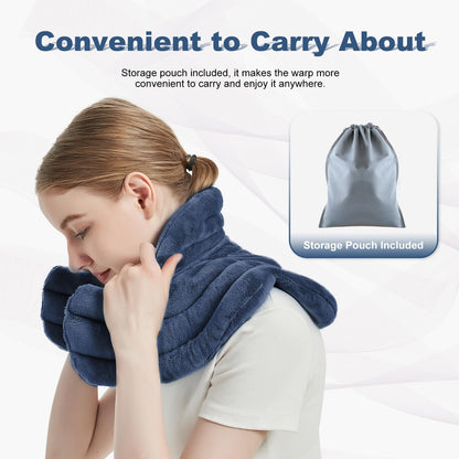 Microwave Heating Pad 6 x 12 Small Heating Pad Microwave, Microwave Bean Bag Heating Pad for Neck and Shoulders, Moist Heat Pack Pillow Warm Compress for Knee, Muscles, Joints, Wrist (Dark Blue)