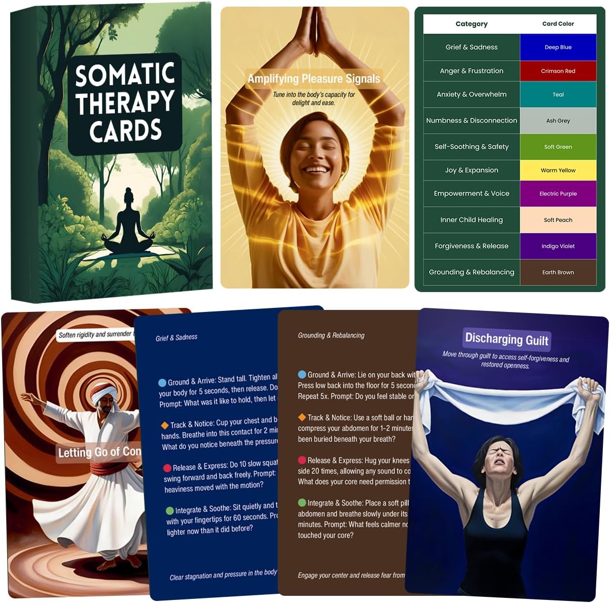 Somatic Therapy Cards with 60 Highly Effective Somatic Exercises for Daily Regulation and Stress Relief Evidence Informed Somatic Therapy to Calm the Nervous System and Reconnect with Your Body