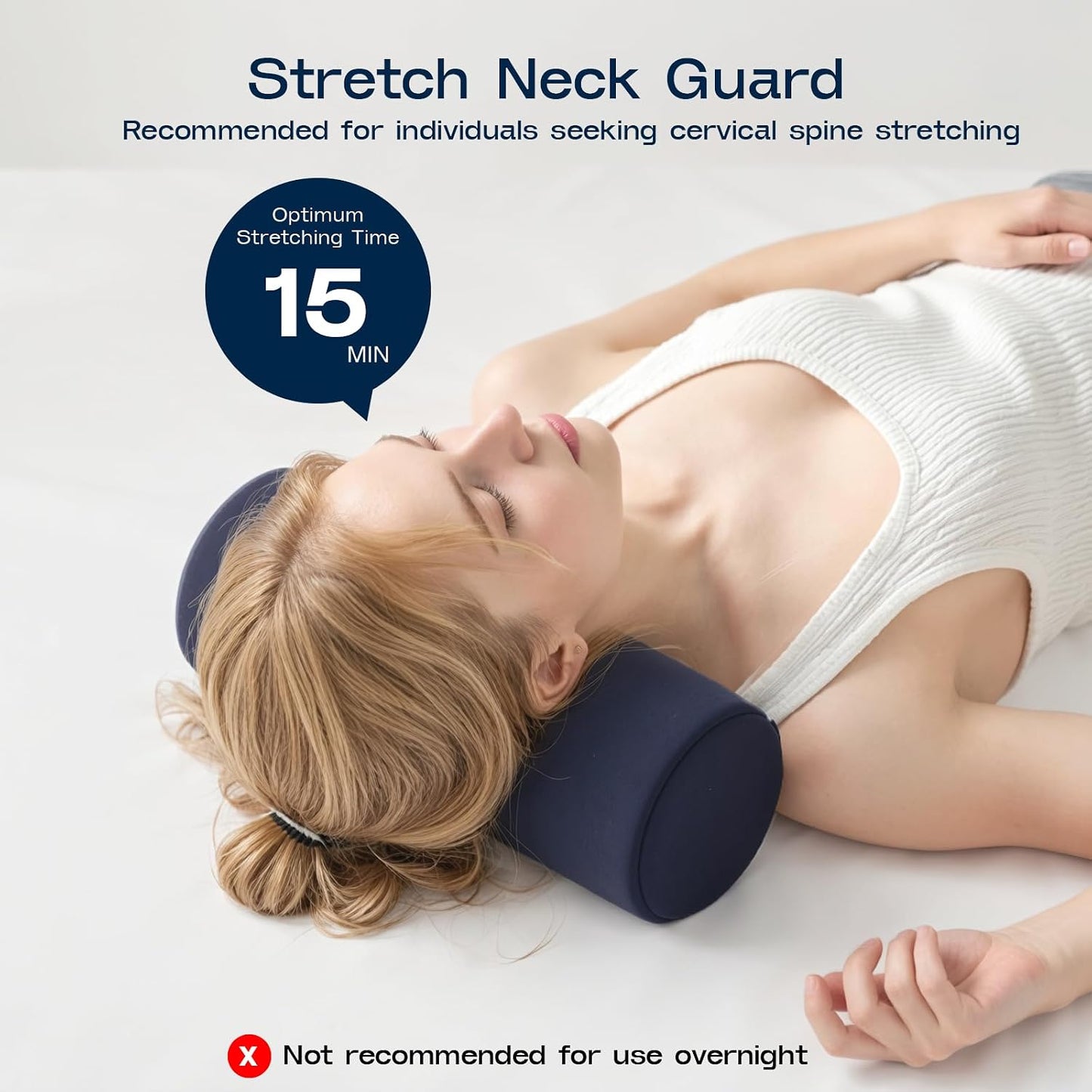 Neck Roll Pillow for Neck Pain Relief - Memory Foam Neck Support Pillow for Bed | Round Neck Pillow for Sleeping, 15.7 * 6 * 6 inch (Cool-Blue)