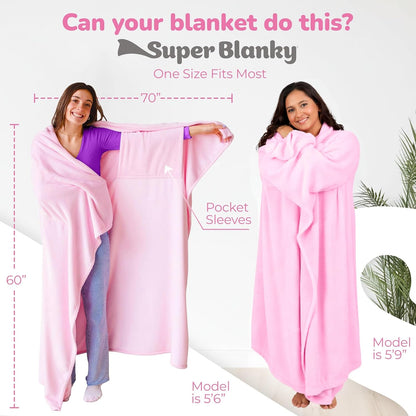 Super Blanky Wearable Blankets for Women & Men, Dorm Room Essentials, Gift for Her, Gifts for Women, Wife Birthday Gift Ideas