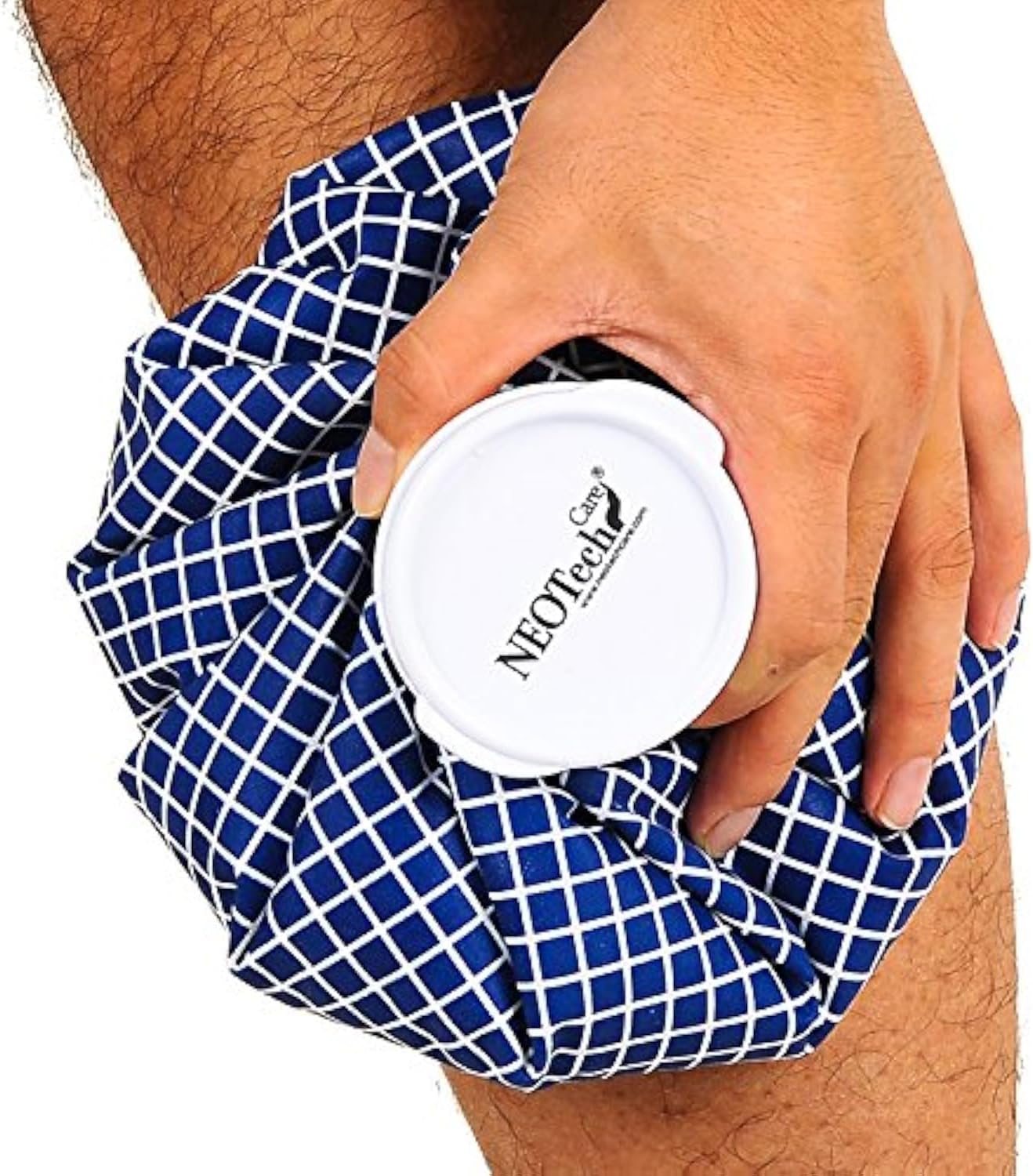 Neotech Care Ice Bag with Screw Top Lid (Smiley Face Design, 8 inch) | For Swelling, Pain Relief, First Aid - Fillable Waterproof Pouch / Bladder