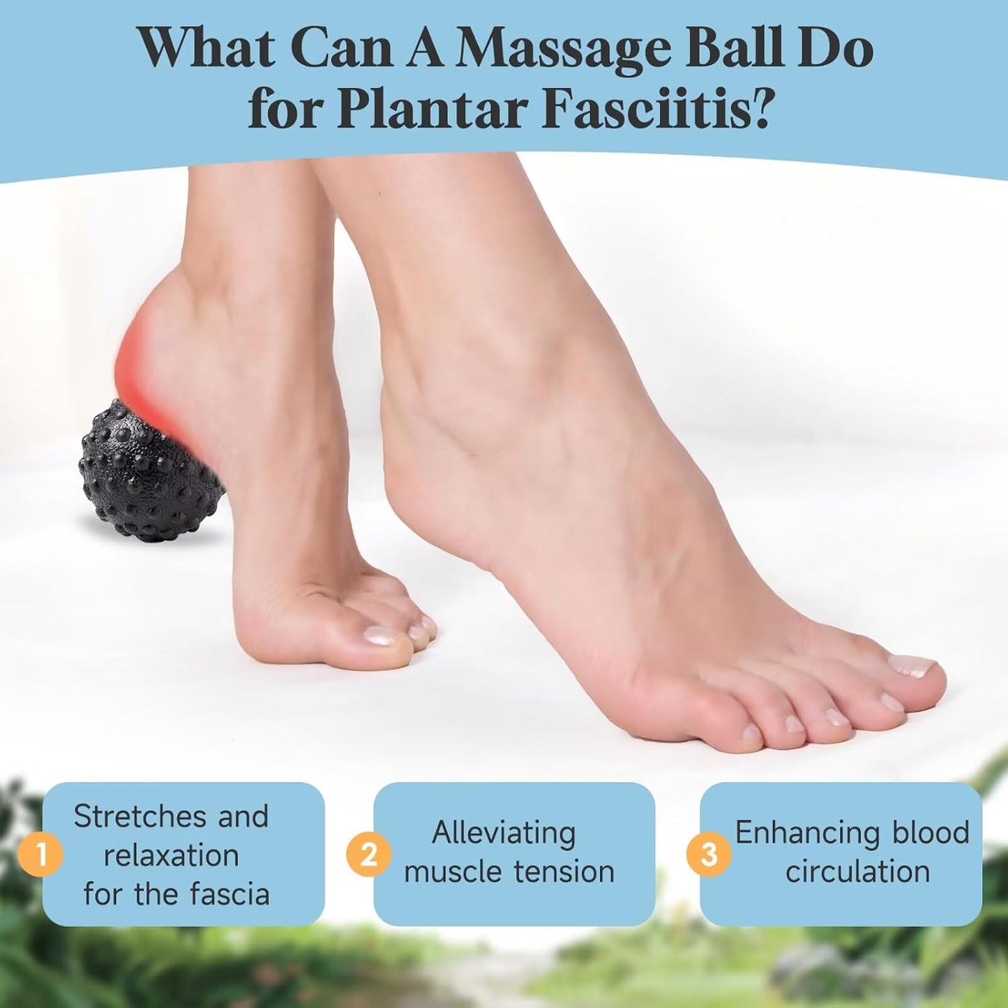 Plantar Fasciitis Night Splint Sock, Plantar Fasciitis Relief Night Splint for Women and Men, With Massage Ball, Large