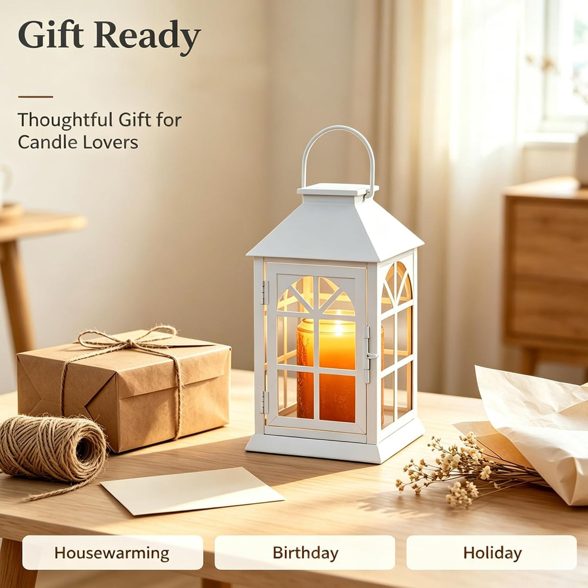 Candle Warmer Lamp with Timer, Farmhouse Rustic Lantern