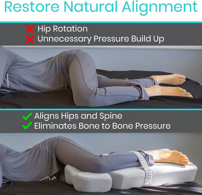 Xtra-Comfort Leg Pillow for Side Sleeping - Hip Pain Pillow for Between Legs - Memory Foam Wedge for Hip, Knee, Back Relief, Pregnancy, Sciatica - Orthopedic Breathable, Machine Washable Cover | Legs - Memory Foam Wedge for Hip, Knee, Back Relief,