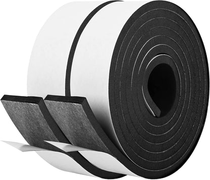 Kikerike Self Adhesive Foam Tape Weatherstrip 1/2In x 1/4In x 42Ft High Density Foam Insulation Strips Seal Weather Stripping with Strong Adhesive for Door and Window Sound Isolation Soundproofing