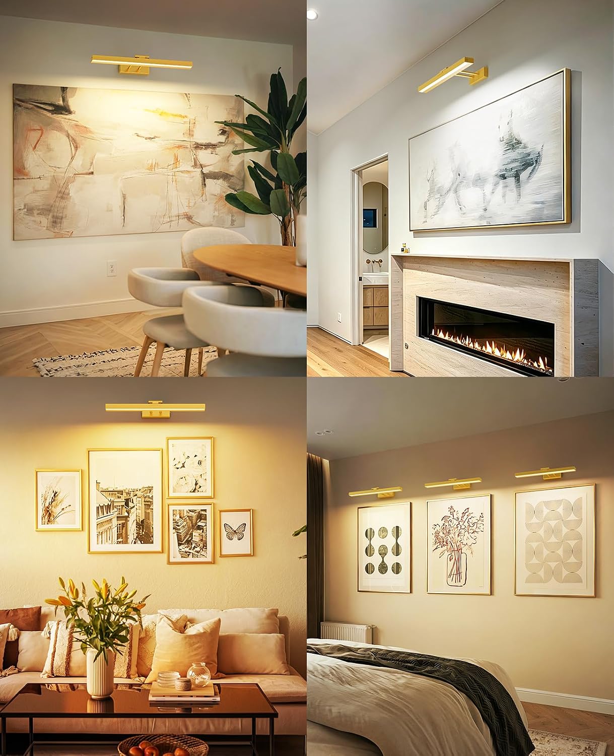 Picture Light for Wall, 16in Battery Wall Sconce Art Light CCT Dimmable Magnetic Battery Lights for Painting with Remote Control for Gallery Artwork Living Room Portraits Hallway 2PCS Black