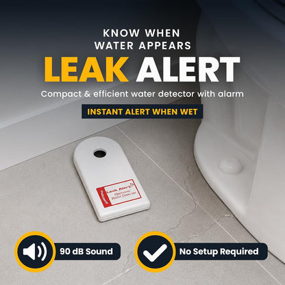Zircon® Leak Alert™ Water Leak Detector, Loud 90 dB Water Alarm | Detect leaks before costly water damage near water heaters, appliances and plumbing fixtures; no setup required