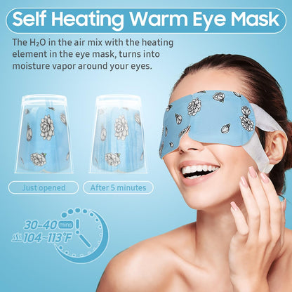 BeHoomi Steam Eye Mask, 10Packs Heated Eye Mask, Self Heating Disposable SPA Warm Compress for Eyes Sleep Mask, Travel Essentials & Relaxation Gifts for Women (Lavender Scent)