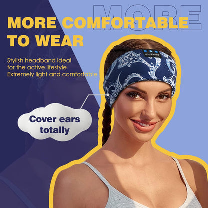 LC-dolida Sleep Headphones Bluetooth Headband Sleeping Wireless Headband Headphones with Thin HD Stereo Speakers Perfect for Side Sleepers, Sport, Yoga, Travel