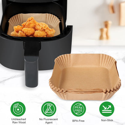 130 Pcs Disposable Mini Air Fryer Liners for COSORI 2.1 Qt Air Fryer | Small Air Fryer Liners, Pre-Cut and Ready to Use Upon Receipt, Food-Grade Safe, Heat to 430°F, Non-Stick