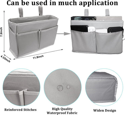 Sugaroom Bedside Storage Caddy, Bunk Bed Organizer Bed Storage Pocket Bedside Organizer Hanging Bed Storage Caddy for College Dorm Room, Hospital Bed Rails, Baby Bed, Camp