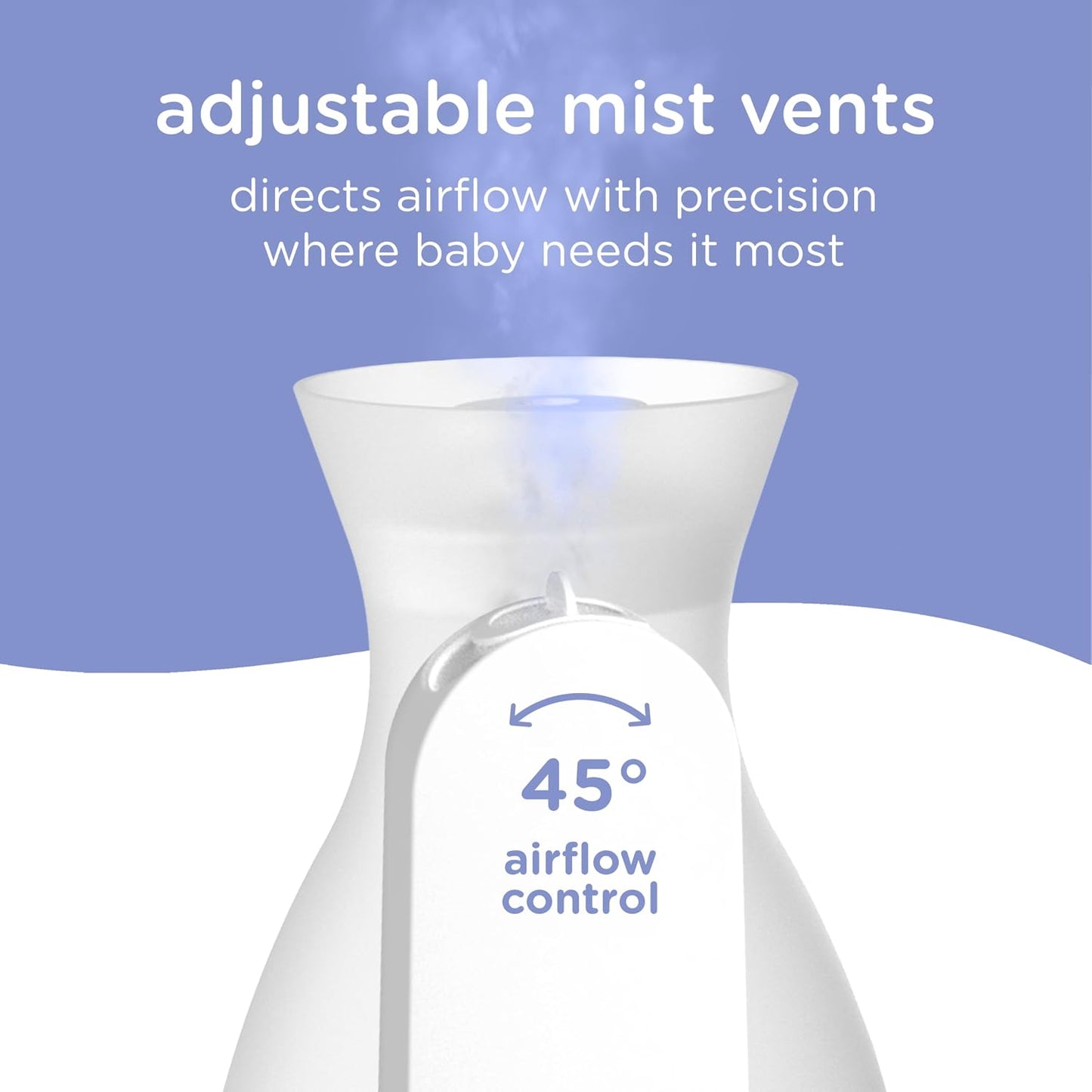 Ubbi Ultrasonic Humidifier, Easy Top-Fill Design | Adjustable Mist Control, Whisper-Quiet 25dB, Soft Night Light Glow for Nursery & Bedroom, Easy to Clean, Auto Shut-Off