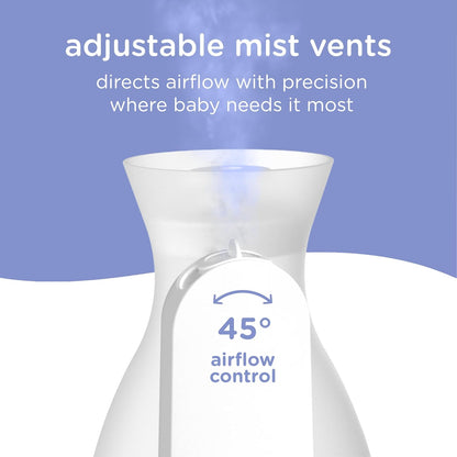 Ubbi Ultrasonic Humidifier, Easy Top-Fill Design | Adjustable Mist Control, Whisper-Quiet 25dB, Soft Night Light Glow for Nursery & Bedroom, Easy to Clean, Auto Shut-Off