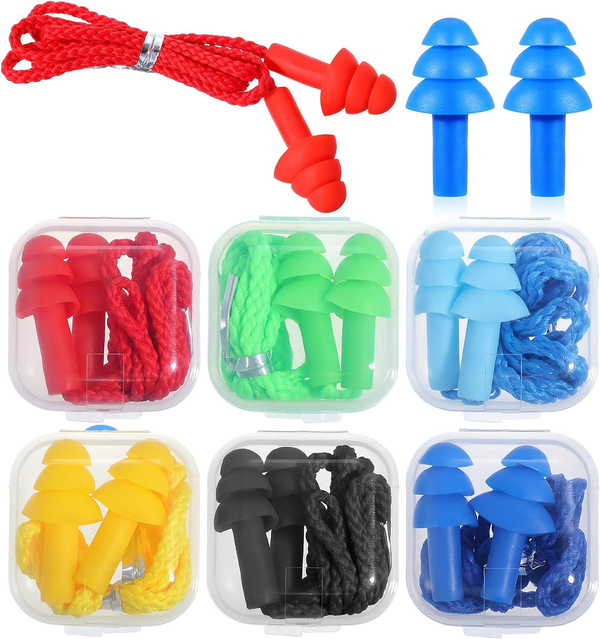 6 Pairs Ear Plugs for Swimming, Soft Silicone Swimming Ear Plugs Noise