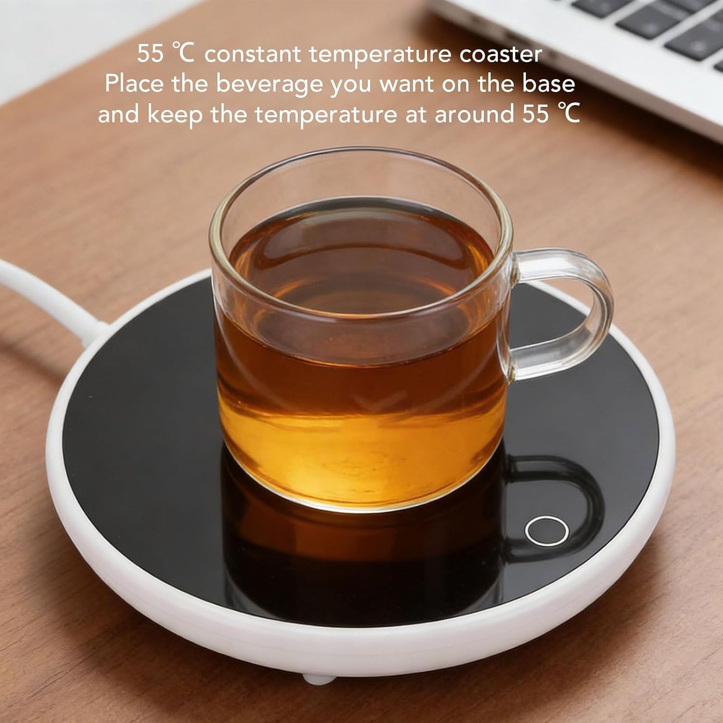 Mug Warmer, Electric Beverage Warmer with Smart Keep Warm & Auto Off, UL Certified Compact Design for Coffee Tea Milk, Gift for Coffee Lovers (US Plug)