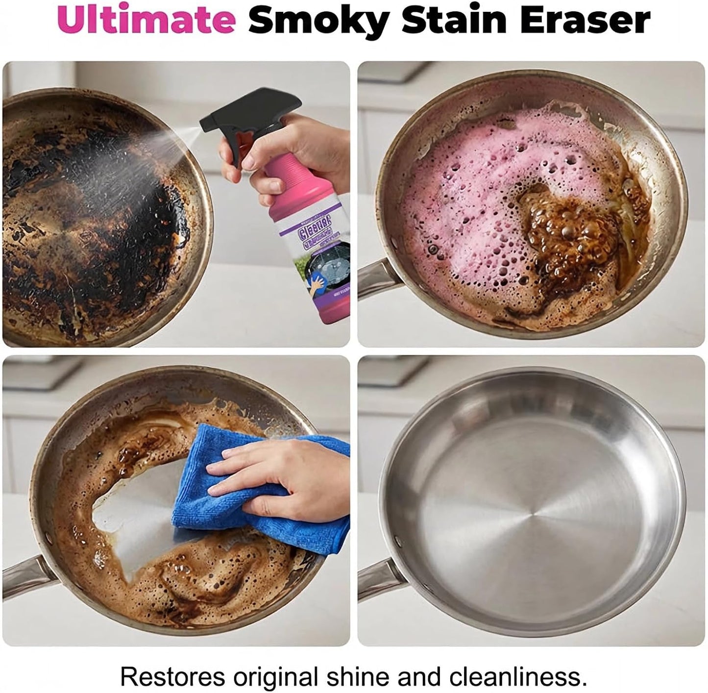 2026 Upgrade Fast Acting Heavy Duty Grill Degreaser Spray Set Multi Grill Cleaner Fast Clean Outdoor Solution for Grills Smoker BBQ Grates Oven Effortless Removes Grease Degreaser Smoky Stain (1PCS)