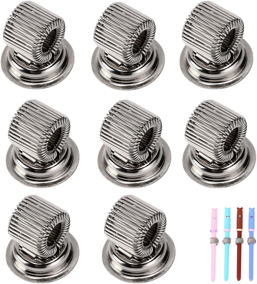 BTSKY® Stainless Steel Magnetic Pen Holder Clips- Magnetic Pen Clip Holder Fit Any Size Pens magnetic push pins for Refrigerator Whiteboard Erase Board and Bulletion Board Map, 8 Pack