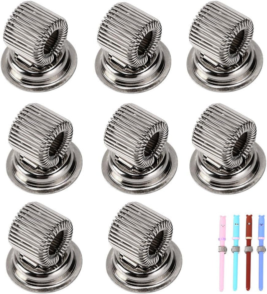 BTSKY® Stainless Steel Magnetic Pen Holder Clips- Magnetic Pen Clip Holder Fit Any Size Pens magnetic push pins for Refrigerator Whiteboard Erase Board and Bulletion Board Map, 8 Pack