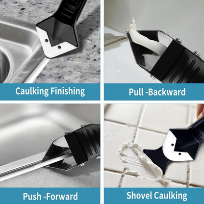 Silicone Caulking Tool Kit，Glass Glue Angle Scraper,Floor Glue Scraper， Caulk Remover Tool, Stainless Steelhead Caulk Remover and Sealant Scraper, Caulk Remover for Kitchen，Bathroom，Window，Joint,
