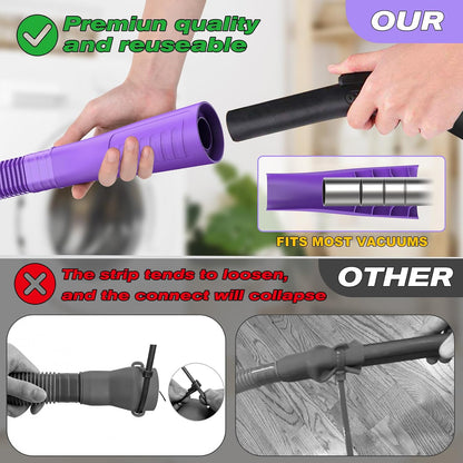 Sealegend 2 PCS Dryer Vent Cleaner Kit, Dryer Lint Vacuum Attachment&Brush | Blue Dryer Vent Vacuum Hose Dryer Lint Remover Brush for Dryer and Washer,Deep Traps Cleaning Tool Fits Most Vacuums