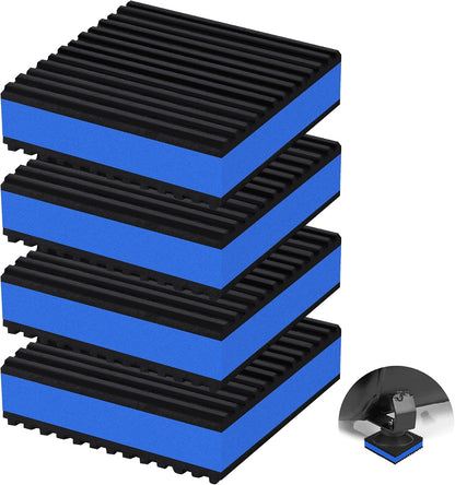 4 Pack Anti Vibration Pads for Washing Machine 4"x4"x7/8", Sound Isolation Vibrating Pad Ribbed Rubber Damping Mat EVA Center for Air Compressors, Conditioner, Treadmill, HVAC Washer Dryer