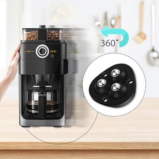 Self Adhesive Appliance Sliders 8 Pack Kitchen & Furniture Rollers | Move Small Appliances Easily 360° Glide No Tools Peel Stick 12lbs Per Wheel