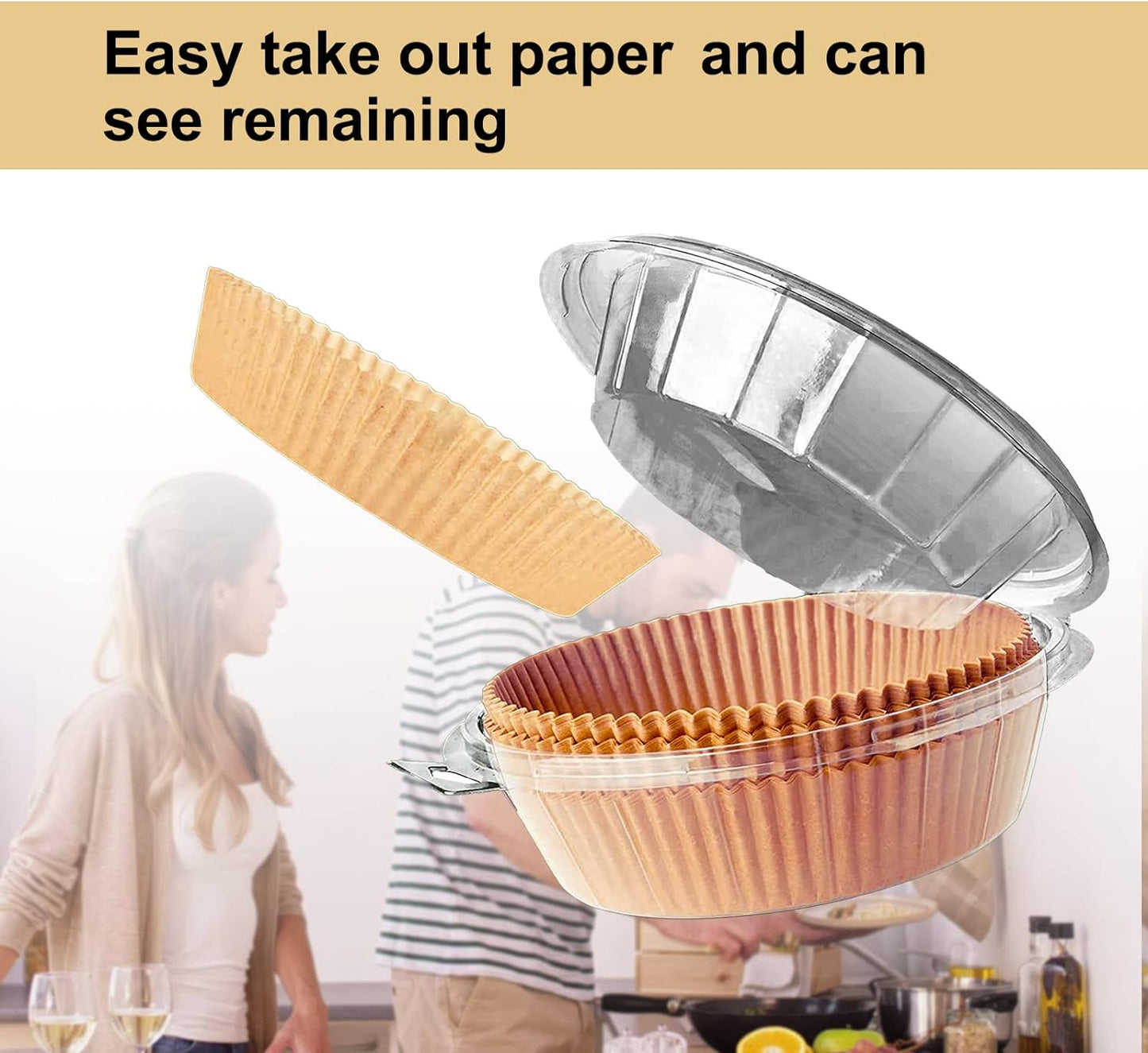 Air Fryer Liners Disposable 9 Inch, 9 inch Air Fryer Liners 125 Pcs Large Square Air Fryer Paper Liners for 5QT 6qt 8QT Air Fryer, Non-stick Parchment Paper for Frying, Baking