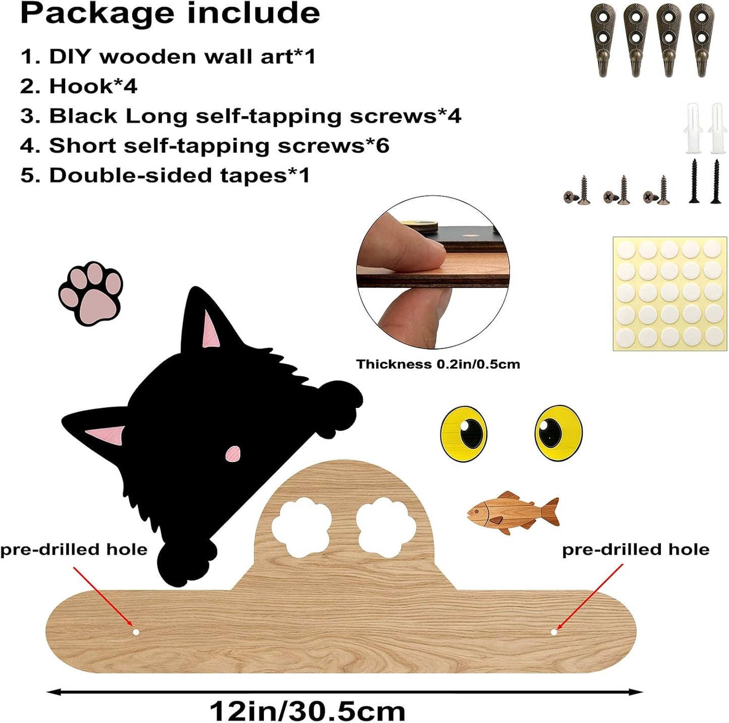 Goodangie00 Wooden Dog Leash Holder Wall Decoration, 3D Dog Paw Harness Wall Mount Hanger Organizer Hooks for Rustic Home Decor, Leashes, Keys, Collars, Hallway, Pet Lover Gift（White）