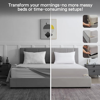 Sheet Holders for Fitted Sheets – 4 Pack Heavy Duty ABS+Silicone Lock Straps, Keep Sheets Firm & Tight, No Slippage – Easy Install Bed Sheet Holders