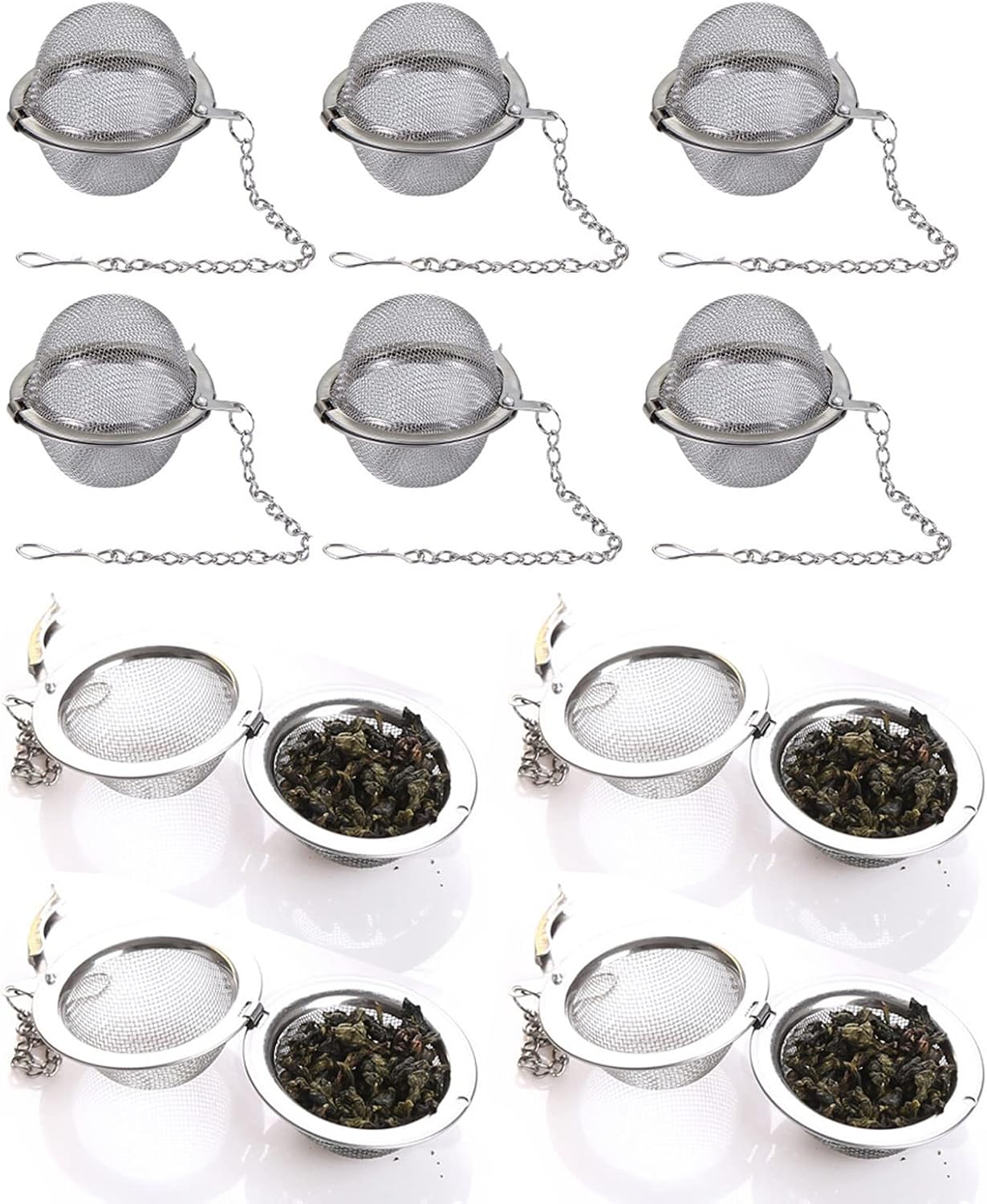 2PCS Premium Tea Infusers for Loose Leaf Tea - Upgraded Tea Strainers and Tea Balls for Flavoring Herbal Spices and Seasonings