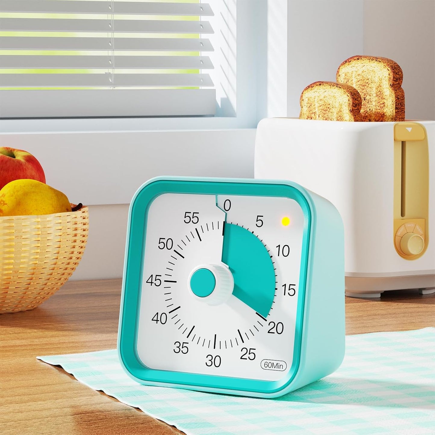 Visual Timer for Kids, Countdown Timer with Pause Function, White | Timer for Kitchen Cooking, Classroom, Study, Toddler, ADHD, Cute Timer Clock, Alarm 3 Volume Levels, Light Indicator