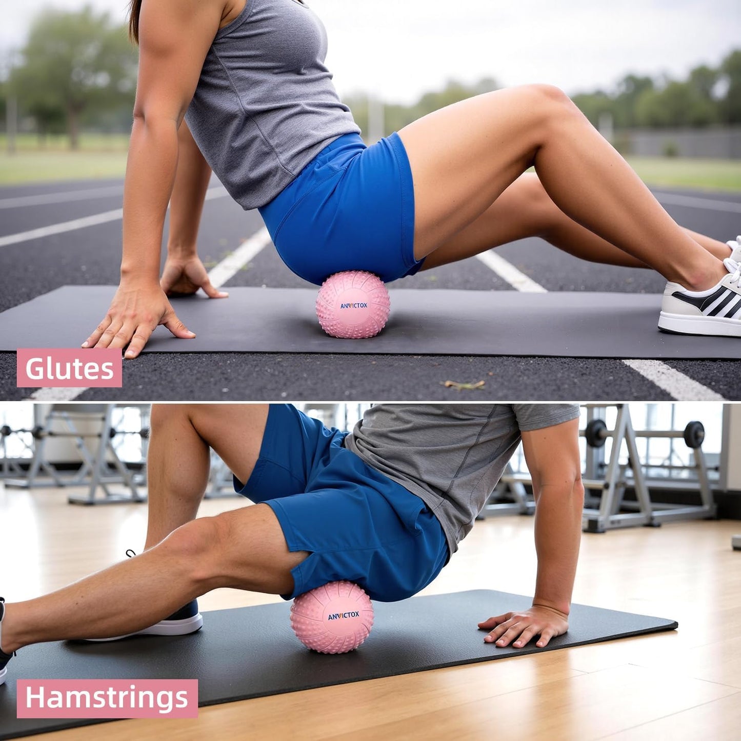 8 Inch Large Peanut Massage Ball Roller for Large Muscle Groups, Deep Tissue Double Massage Ball for Neck,Back,Leg,Low Back,Peanut Myofascia Release Ball for Muscle Knots&Physical Therapy
